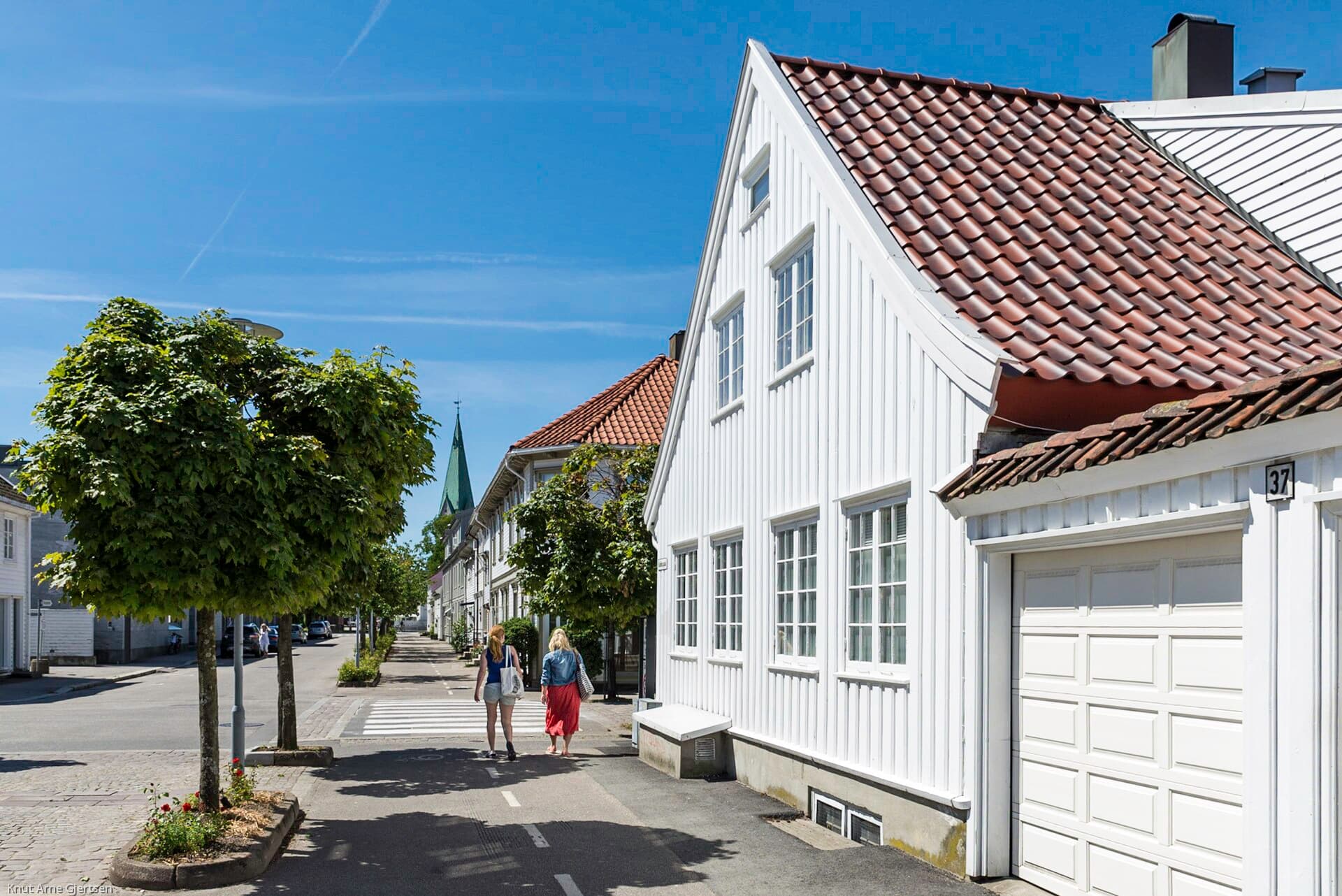 White wooden houses in Posebyen, Kristiansand